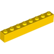 Lego kostka (kostička) 1x8, žlutá (300824)